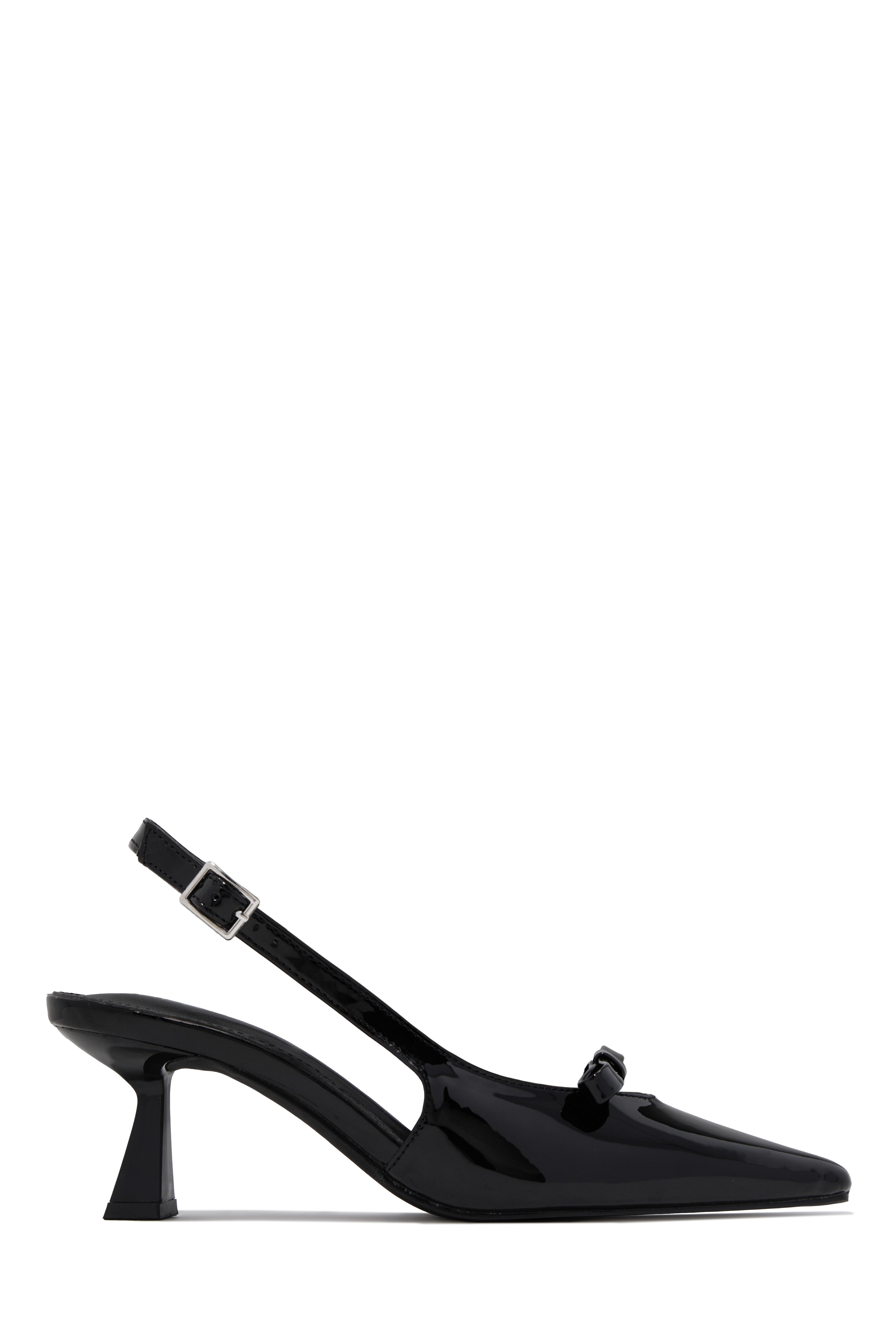Amaya Slingback Mid Heel Pumps - Black
