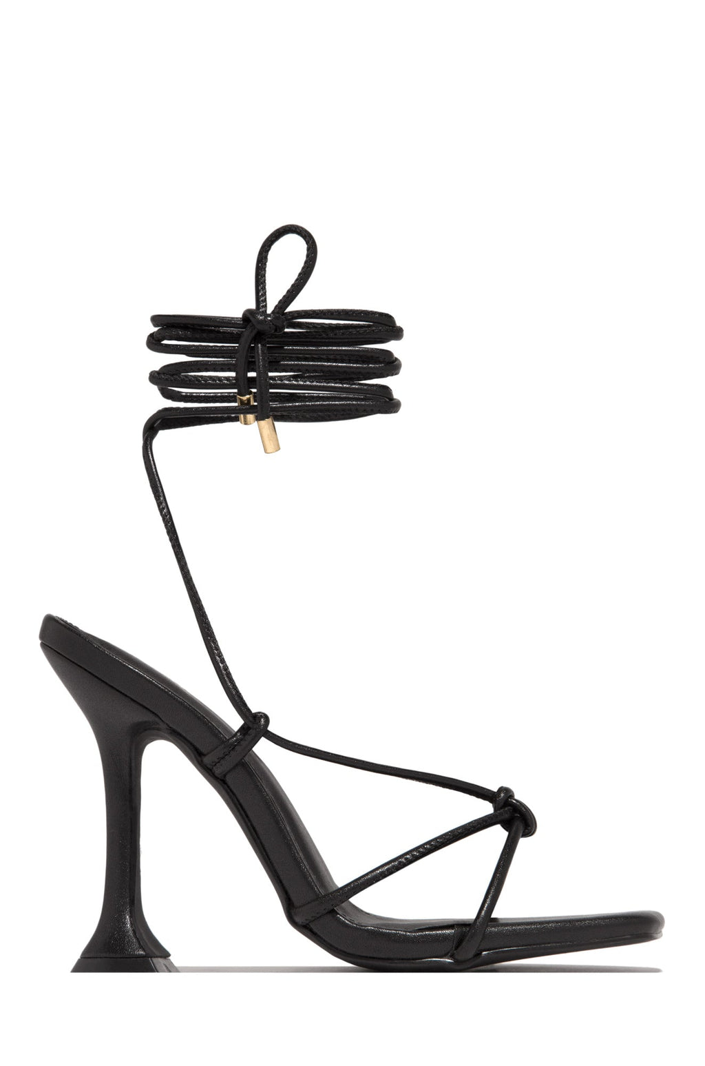 VIP Babes Lace Up High Heels - Black