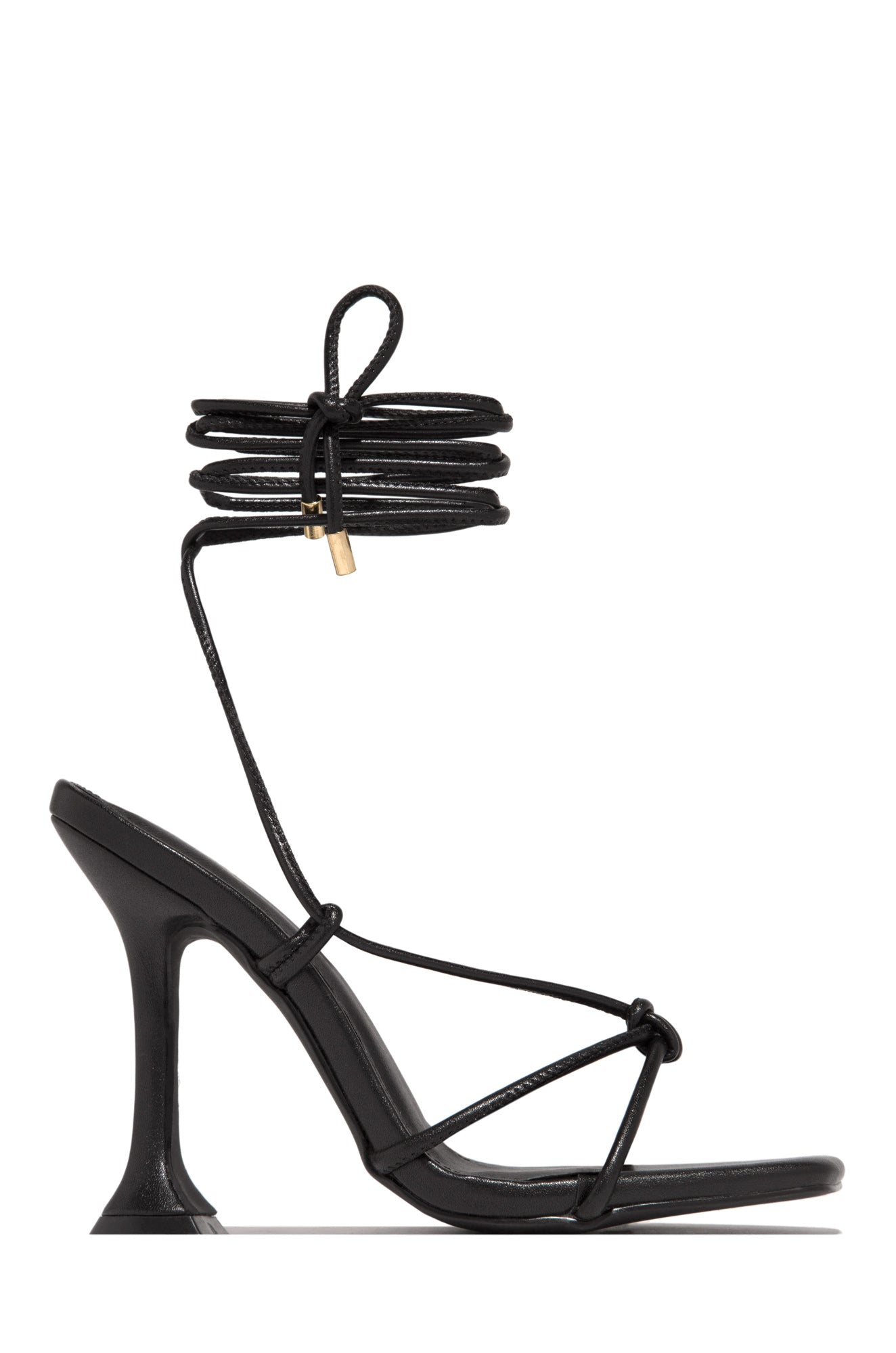 VIP Babes Lace Up High Heels - Black