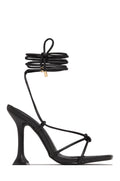VIP Babes Lace Up High Heels - Black