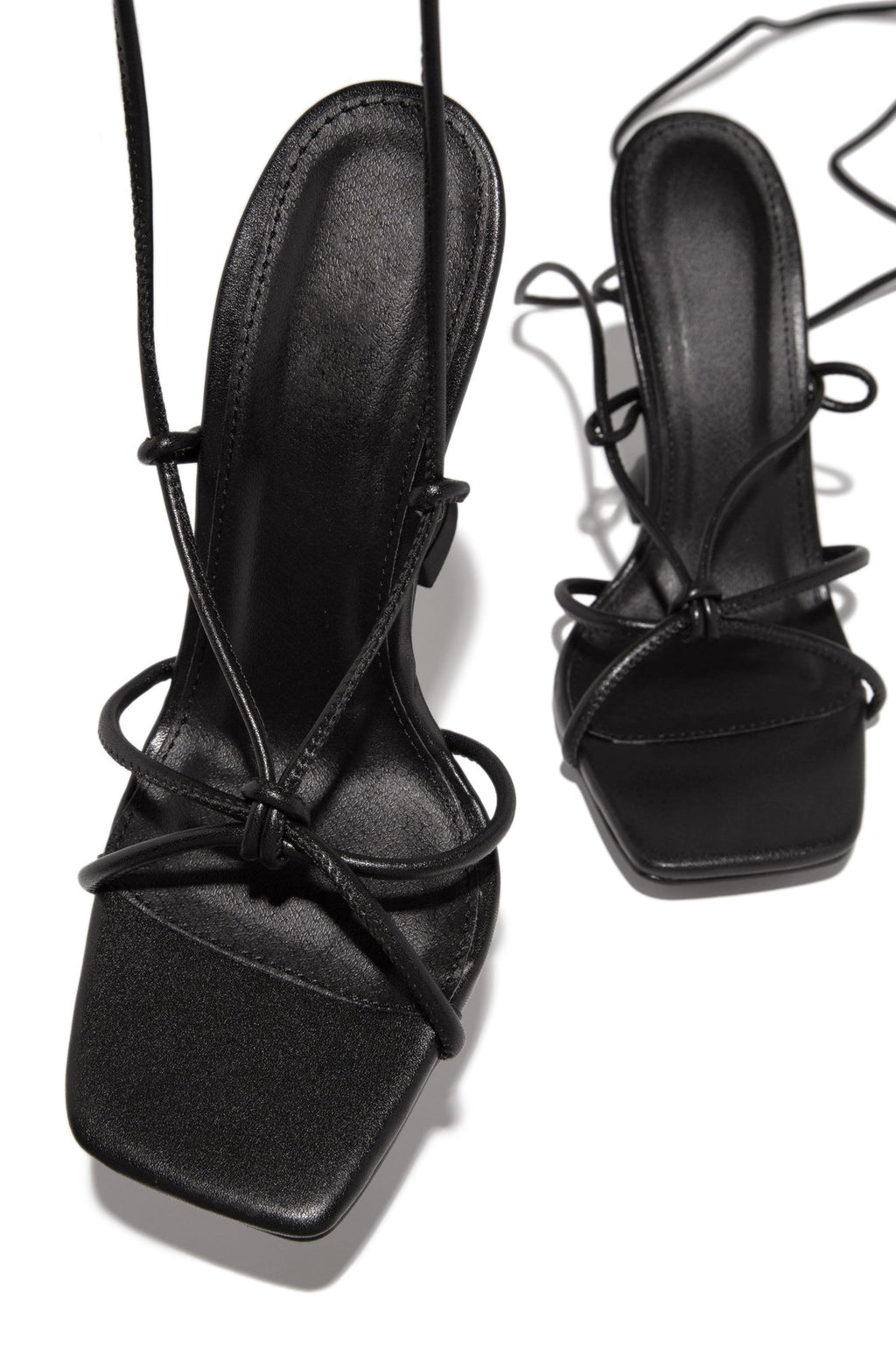 VIP Babes Lace Up High Heels - Black
