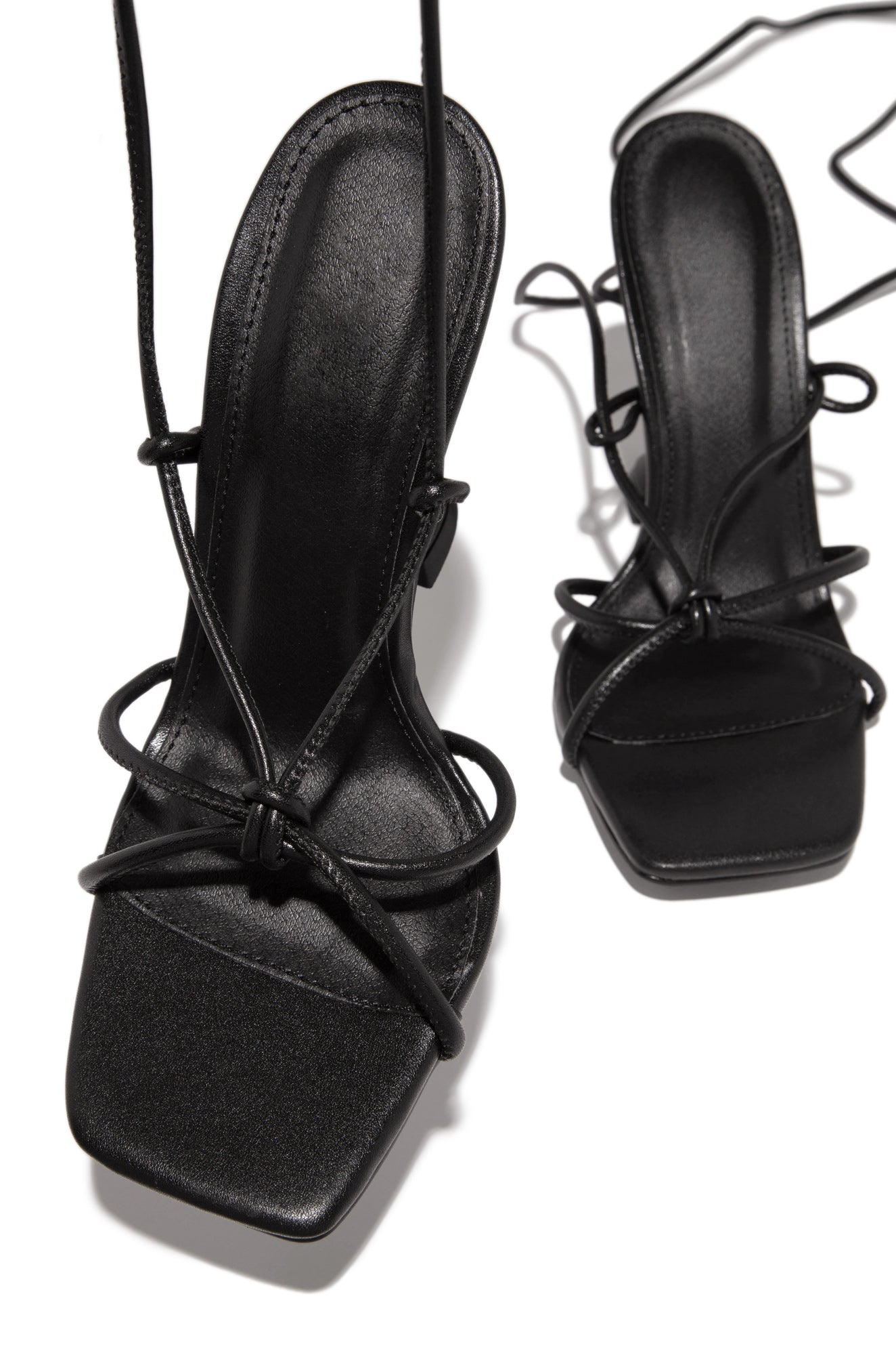 VIP Babes Lace Up High Heels - Black